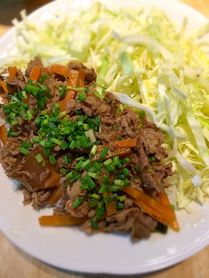 Snapdishの料理写真:サラダ牛丼〜✨|ポムさん