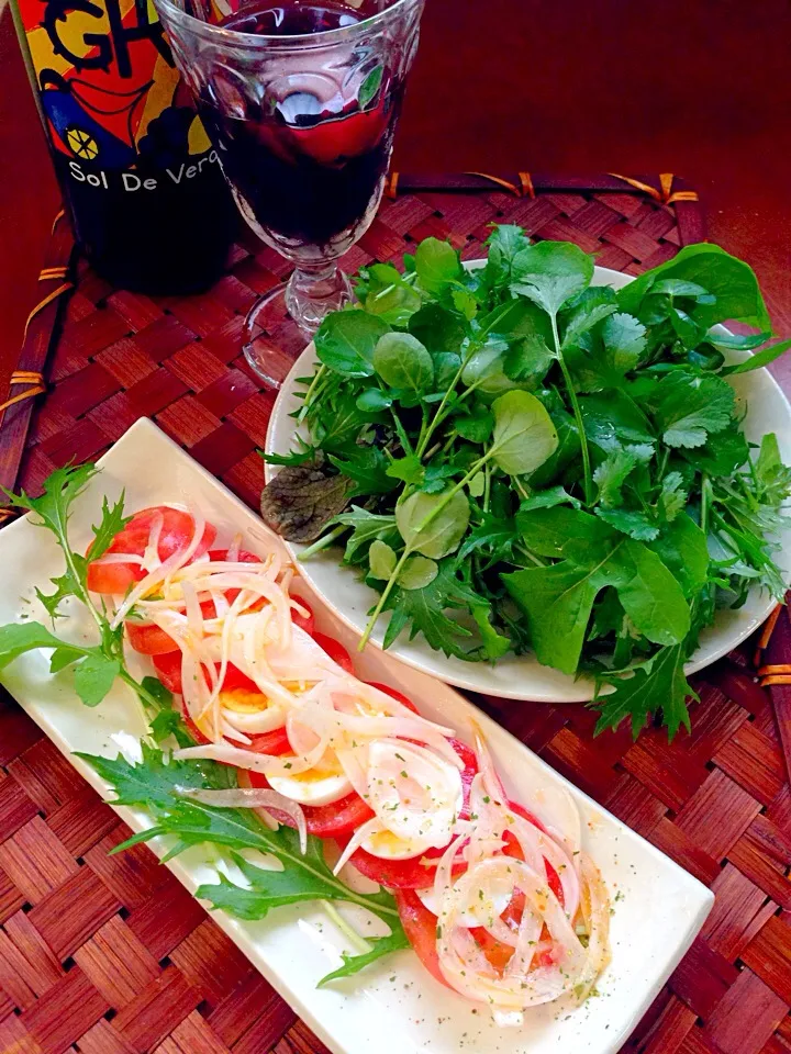 Today's Salad🌿間引きベビーリーフのてんこ盛りごちゃ混ぜサラダ|🌈Ami🍻さん