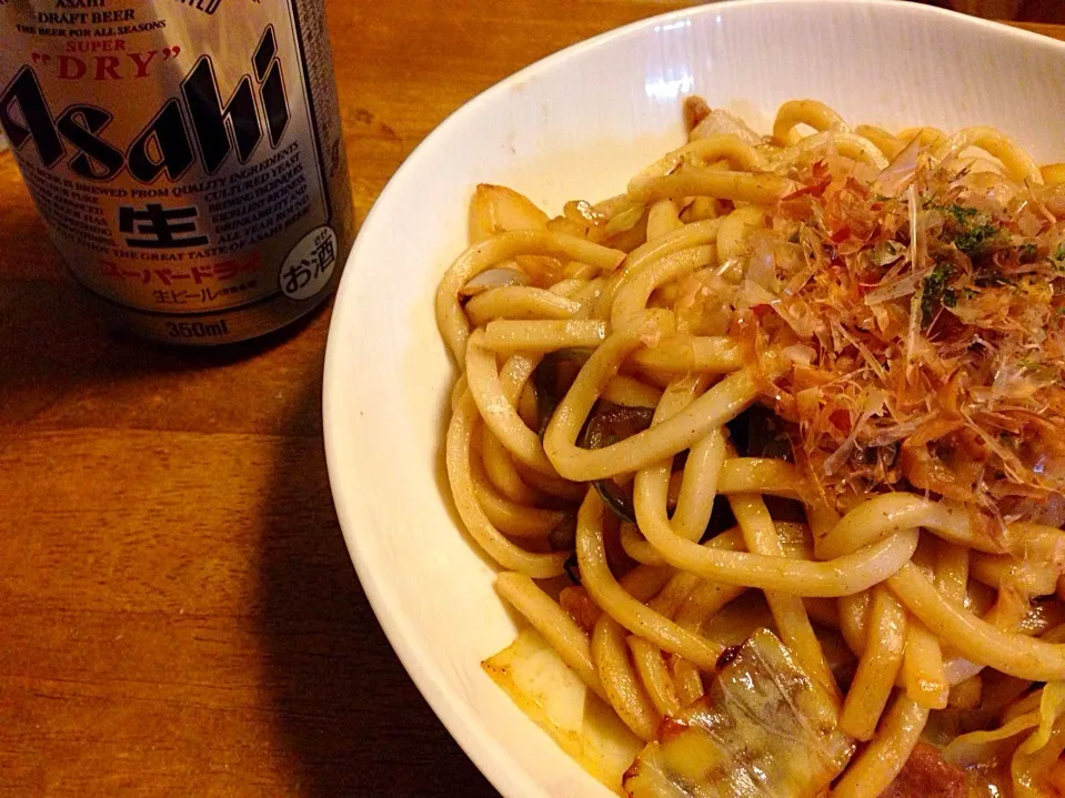 阪神勝利の美酒と焼きうどん|ごはんできたよ〜さん