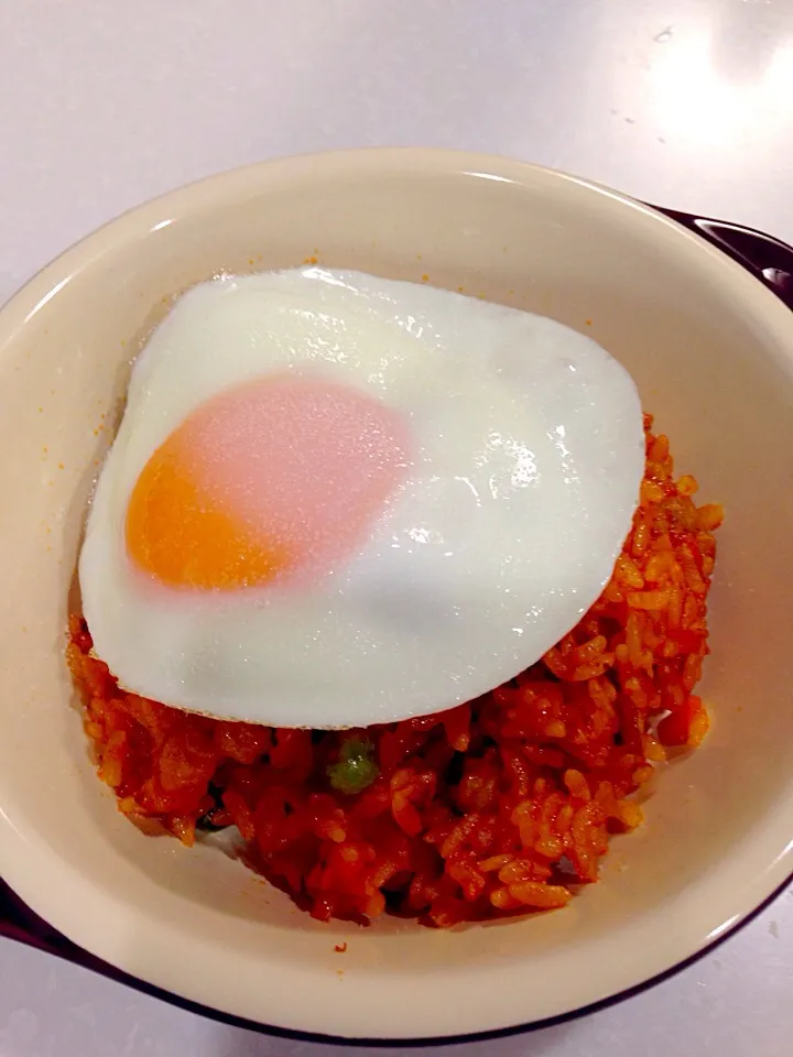 チキンライス目玉焼きのせ|おかーＰさん