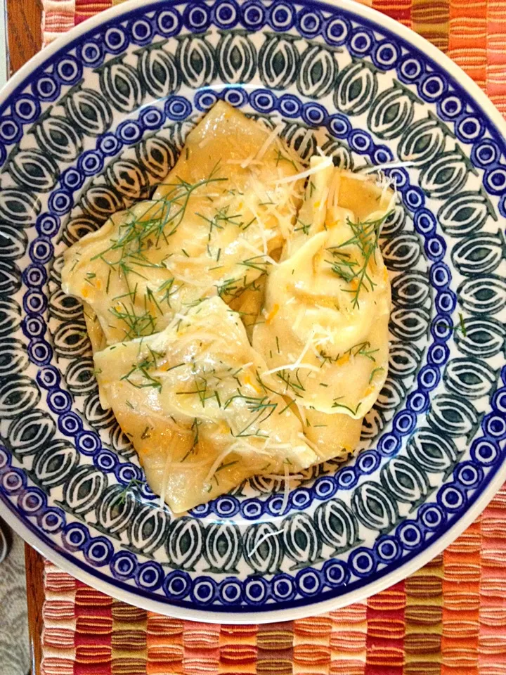 goat cheese fennel and orange ravioli|Matthew Cashenさん