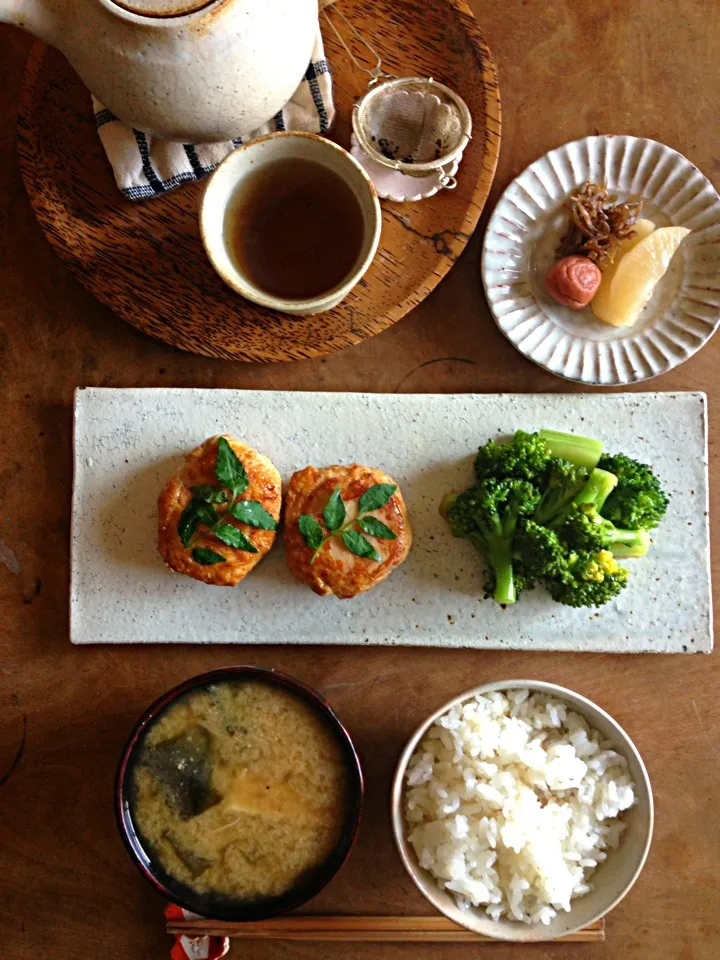 タケノコハンバーグで朝ごはん|ツルさん