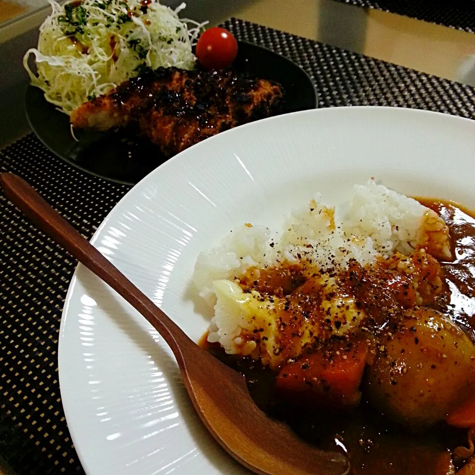 Snapdishの料理写真:2日目はやっぱりカツカレーがテッパン!!!!!|yamakumi ♡さん