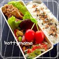 チキンスティック＆おかなさんのお箸が止まらない♪白菜のサラダ弁当〜☆battymamaの美味しい女子弁当〜☆