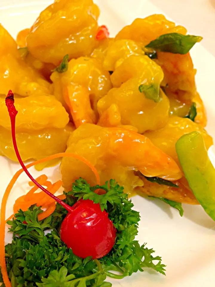 Crispy pawn with pumkin purée|PhUnGさん