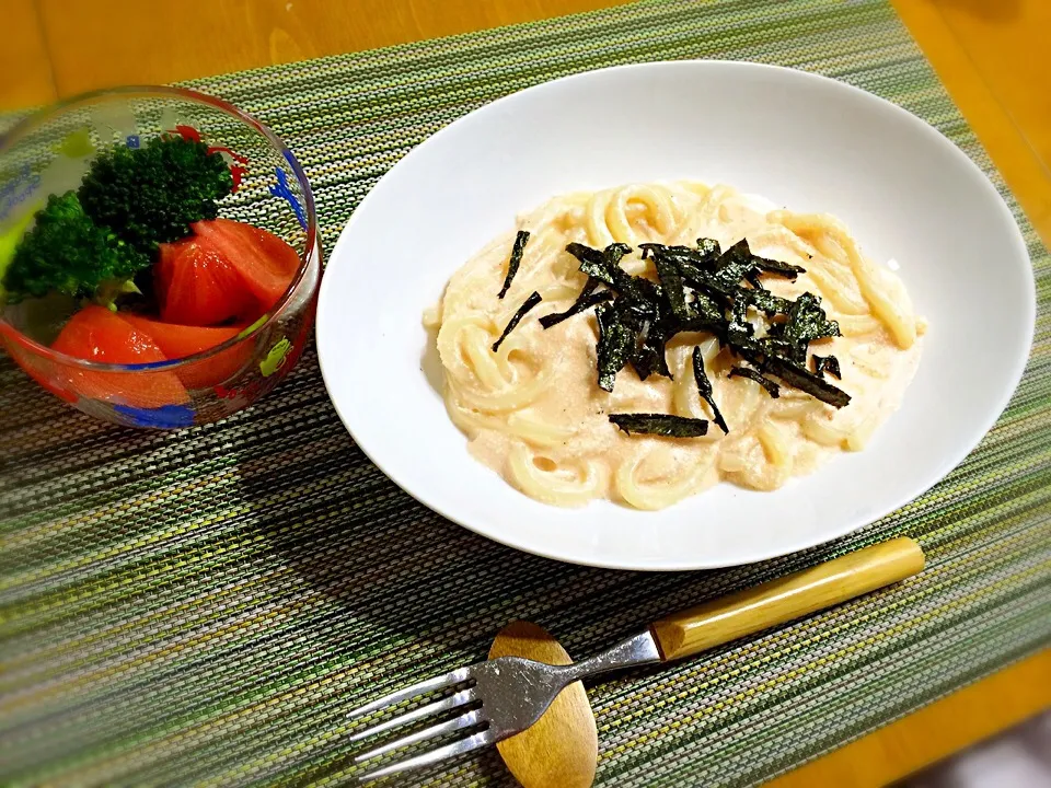 体調悪くて手抜き飯。明太子クリームうどん|Seiko Kiyota Matsueさん