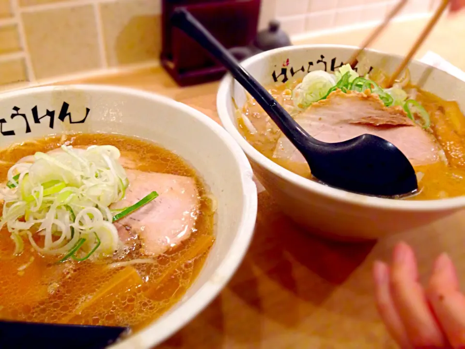 Snapdishの料理写真:ばいこうけんの味噌としょうゆラーメン|めりさん