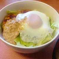 豆腐ハンバーグのロコモコ丼 シーチキンソース|Alabamaさん