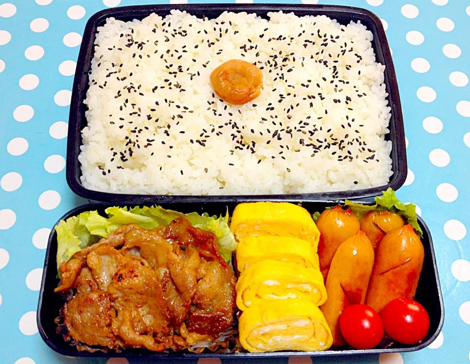 Soy Sauce Pork, Egg Omelet & Sausage O Bento|Liezlさん