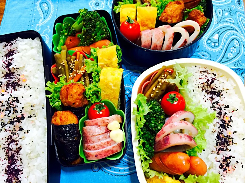 Snapdishの料理写真:今日の3個弁当〜2014.4.15|こんぺいとうさん