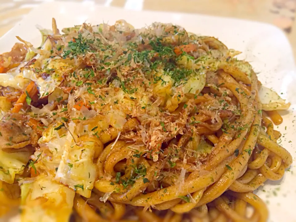 太麺ソース焼きそば☆|インコさんさん