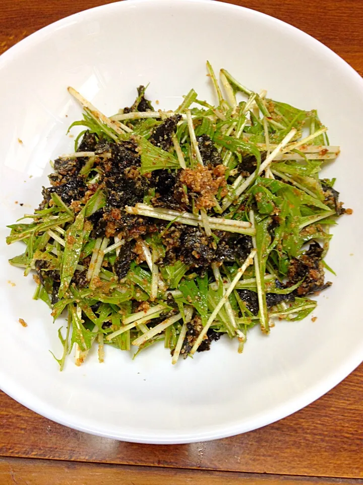 水菜と焼き海苔のサラダ|yumyum😋さん