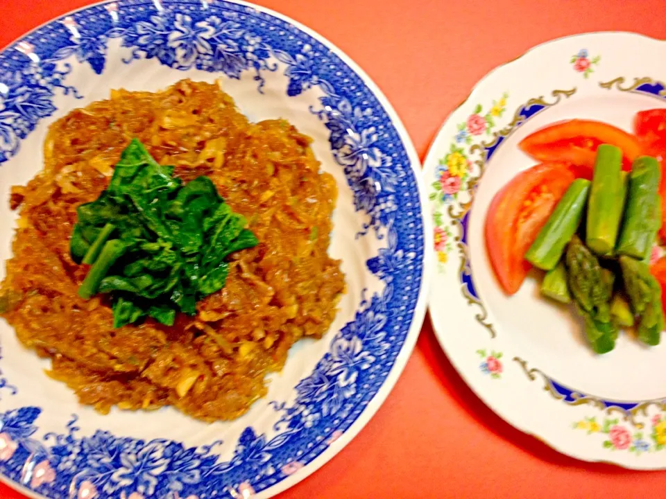 超簡単本格手作り麻婆春雨＆アスパラトマトサラダ^_^|はみちゃんさん