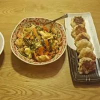 Snapdishの料理写真:豆腐チャンプルー
蓮根と海老のモチモチ焼き
かぼちゃのバター焼き
塩茹でブロッコリー|よーこさん