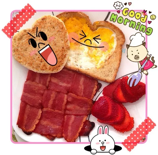 Egg in a basket & Turkey Bacon Weave|SnowConeさん