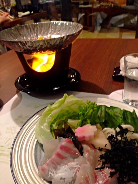 鯛とワカメの焼骨スープのしゃぶ鍋|橙月さん