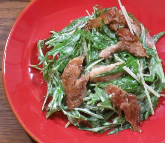 桜里さんの照り焼きチキンと水菜のサラダ|オオトモさん