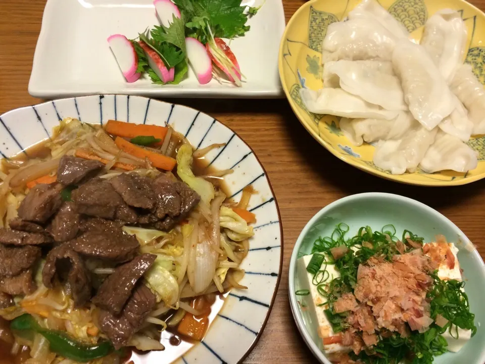 焼き肉残りで野菜炒め！|かまさん