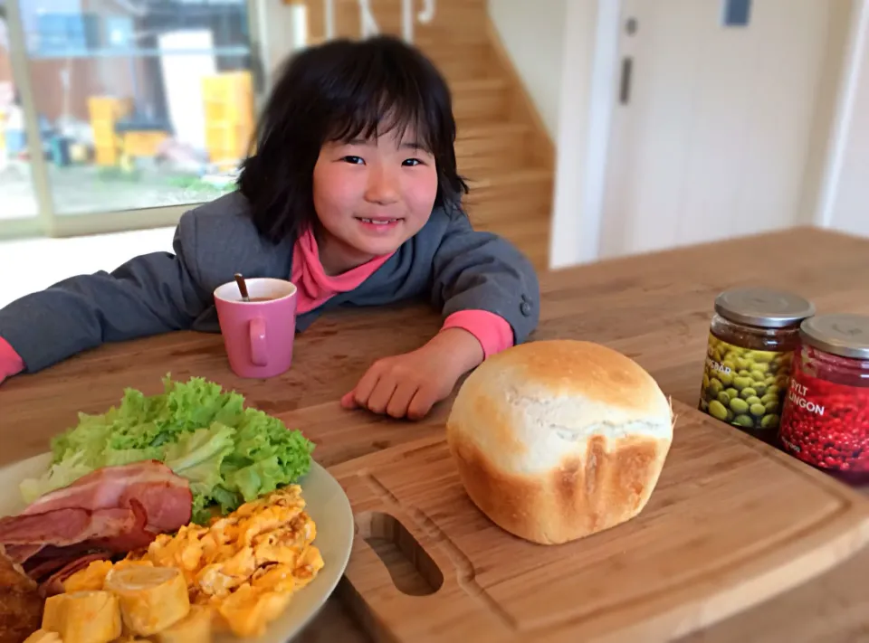 Snapdishの料理写真:白神こだま酵母の食パンの朝ごはん|Yuka Isekiさん