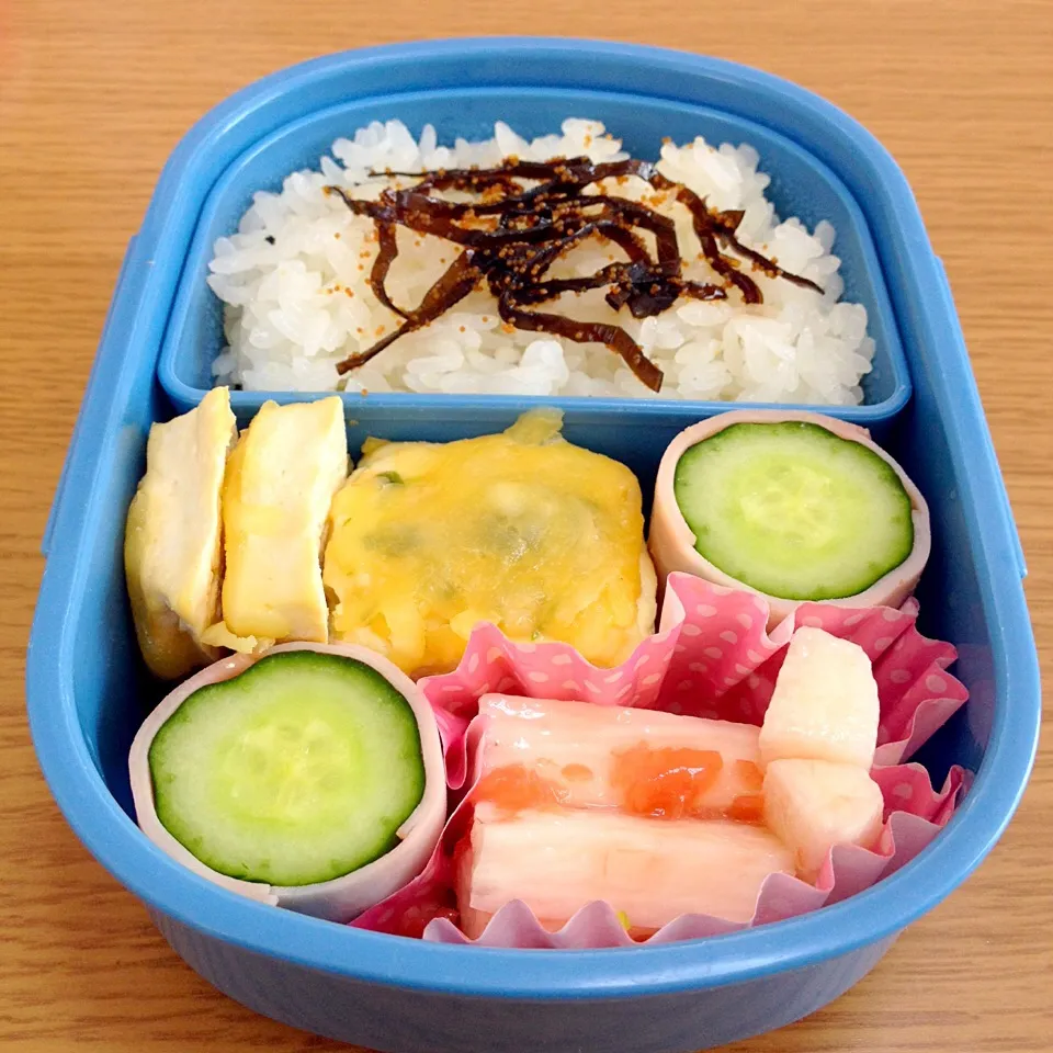 Snapdishの料理写真:豆腐のネギ味噌チーズ焼き弁当🍻|たきゃたさん