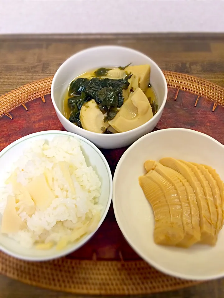 筍ご飯、若竹煮、筍の漬物|doowopさん