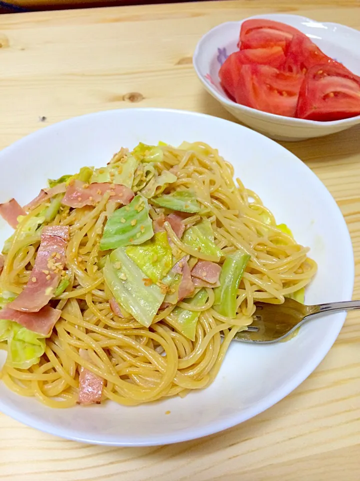 春キャベツとベーコンのパスタ|ゆりかさん