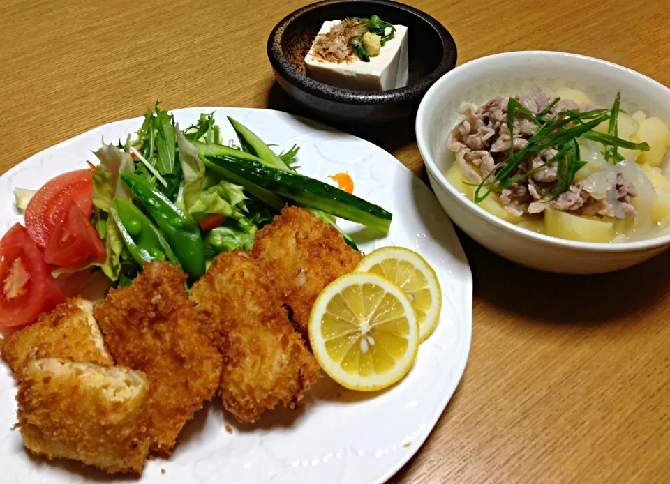 Snapdishの料理写真:和洋折衷晩御飯🍺🍺|川上千尋さん