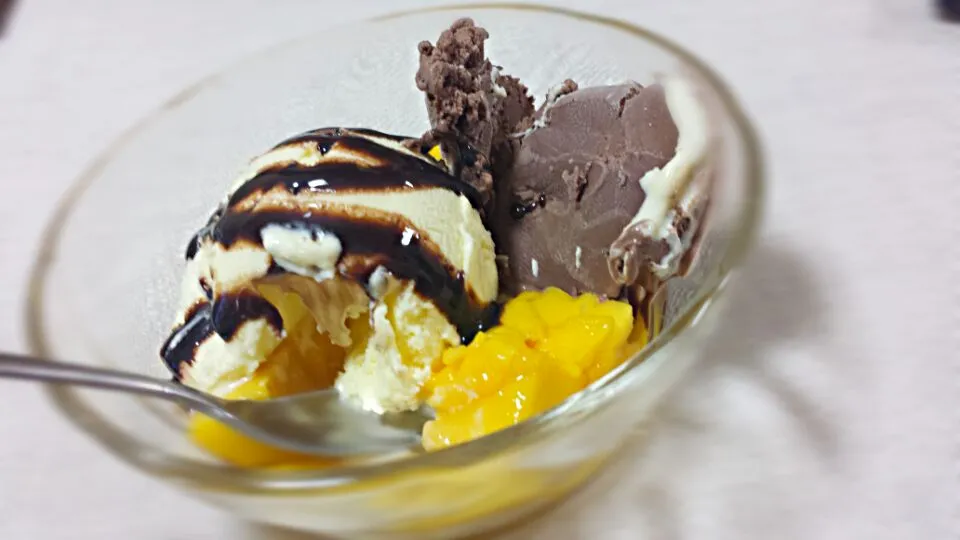 Dinner Dessert Mango Icecream…♥♥♥|joさん