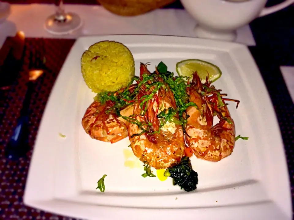 Grilled tiger prawn with rice|Angel Waiさん