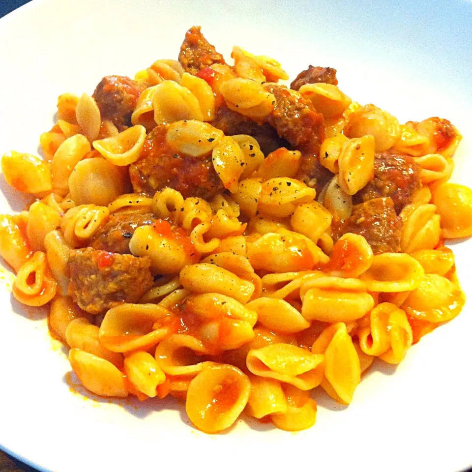 Soya meatball pasta with tomatoes|Stefan Labuschagneさん