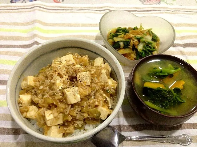 搾菜麻婆丼☆vegan|みよこさん