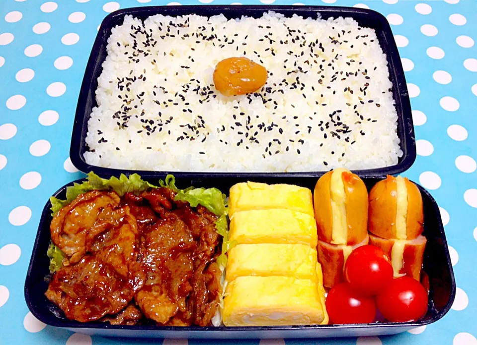 Pork Teriyaki, Egg Omelet & Cheese dog O Bento|Liezlさん