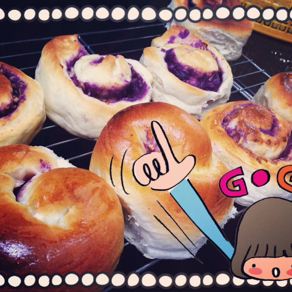 Purple yam rolls!|Angelique Maelyn Goさん