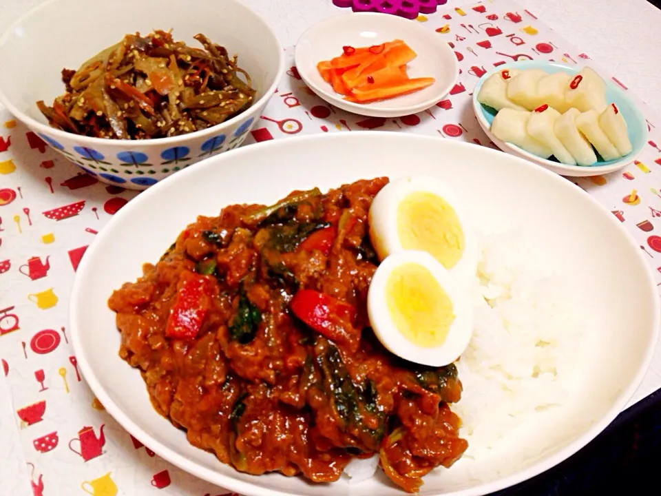 ほうれん草とひき肉のキーマカレー|かな775さん