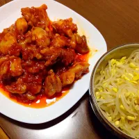 プルダックと豆もやしのナムル|豆もやし(チャニョ。)さん