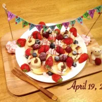 Snapdishの料理写真:🌸誕生日パンケーキ🌸