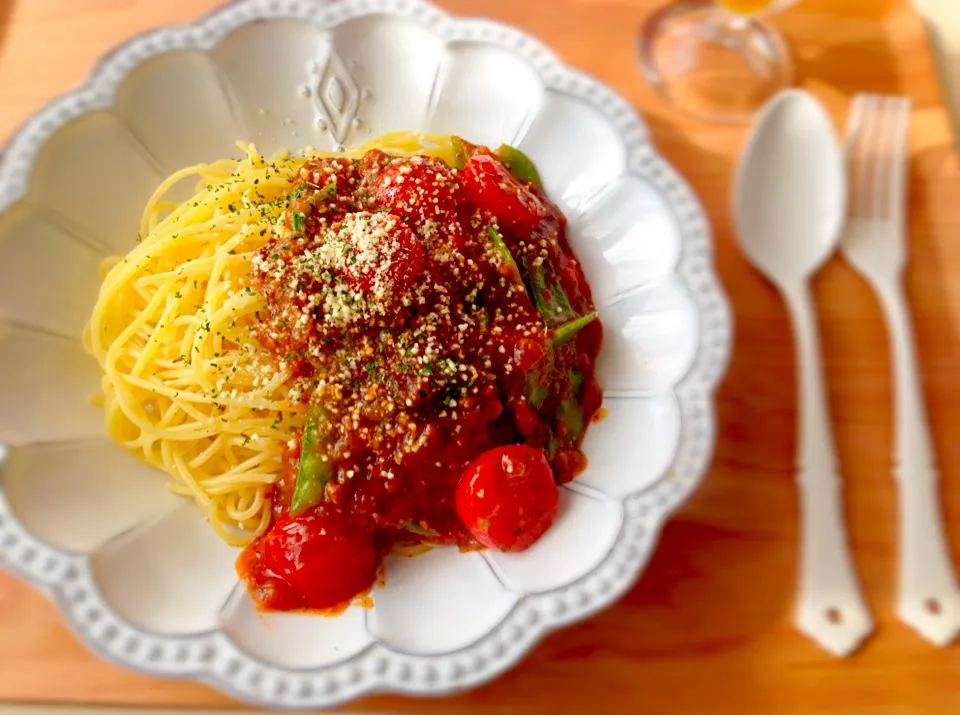 濃厚トマトソースのスパゲティ|たなやさん