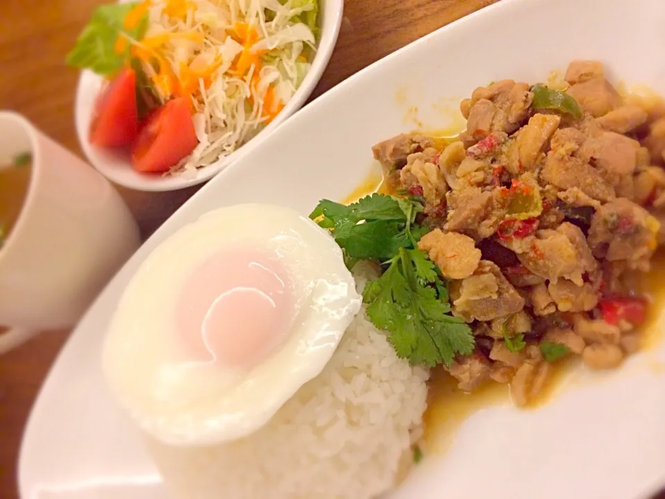 【本日の晩御飯】
タイ風鶏肉バジル風味炒め。(ﾟдﾟ)ｳﾏｰ|JTKさん