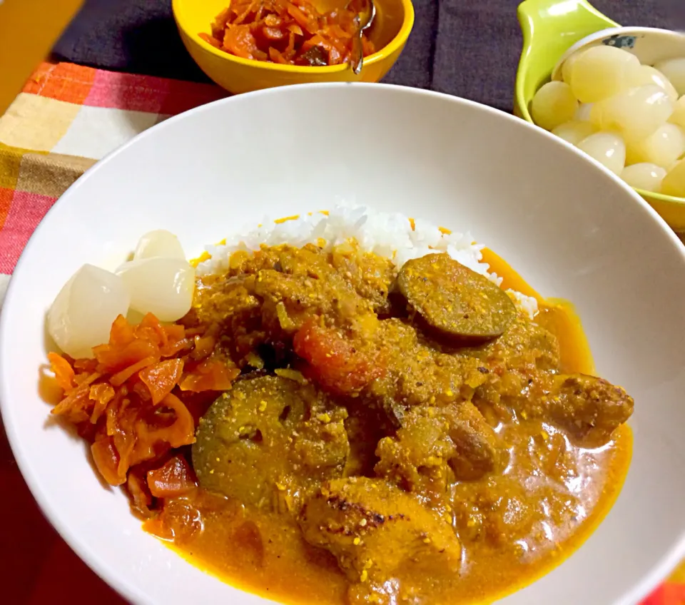 ナスとチキンのおから入りカレー🍛|ぷっくりんこ💙さん