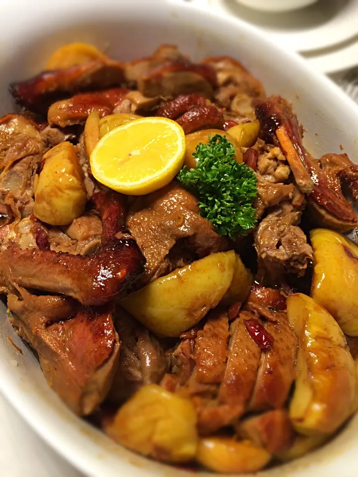 Whole duck backed with apples Ukrainian style ;)))|aястасияさん