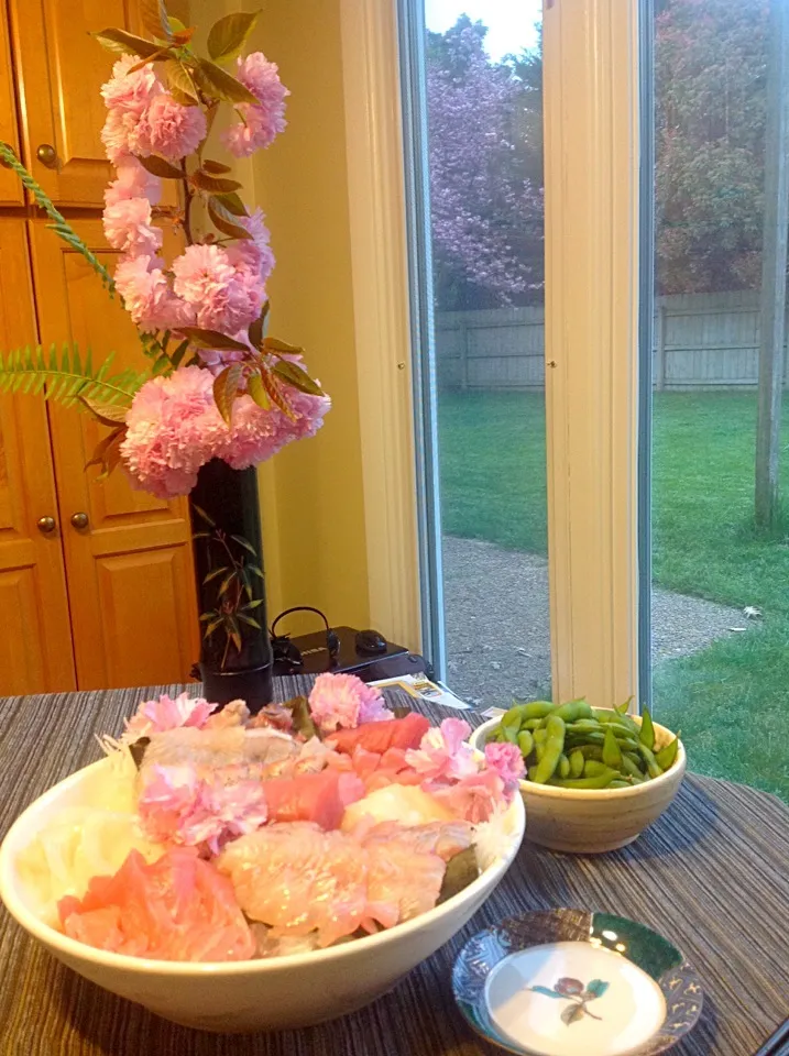 Sashimi platter for Hanami / cherry blossoms viewing|Mic Coleさん