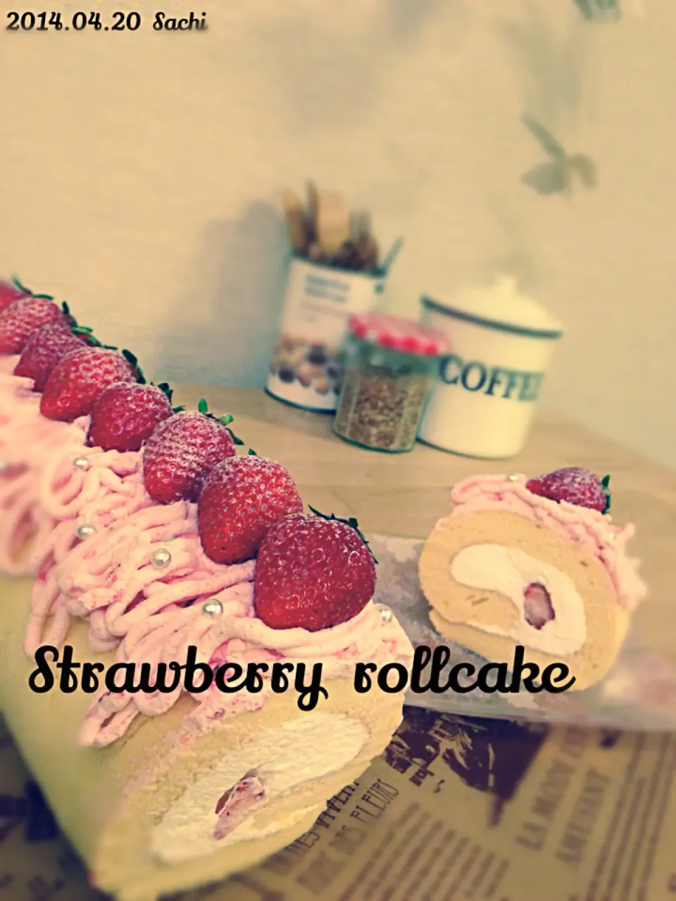 イチゴの生クリームで♡フレッシュ苺ロールケーキ♡♡♡|sachiさん