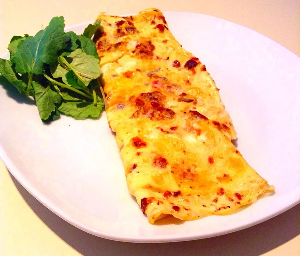 Bacon and cheese egg-white/egg omelette|bertocci infernoさん