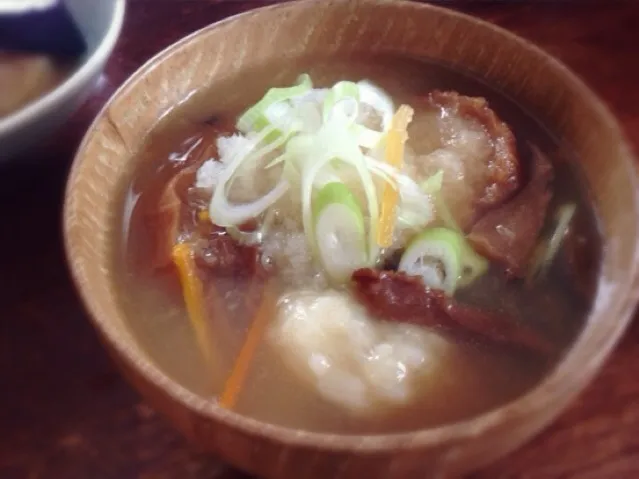 仙台麩、山のきのこ、お餅の入ったみぞれ汁|まちまちこさん