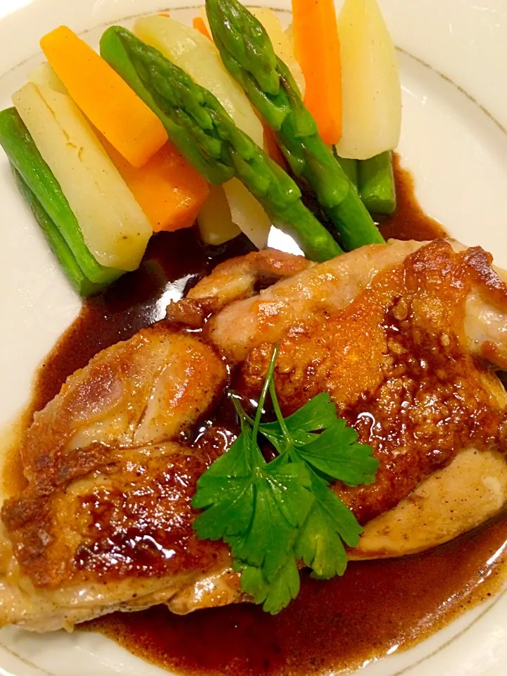 チキンソテー バルサミコソース|まるまさん