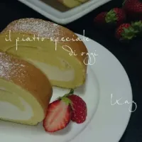 Snapdishの料理写真:初めてのロールケーキ♪ヽ(´▽｀)/