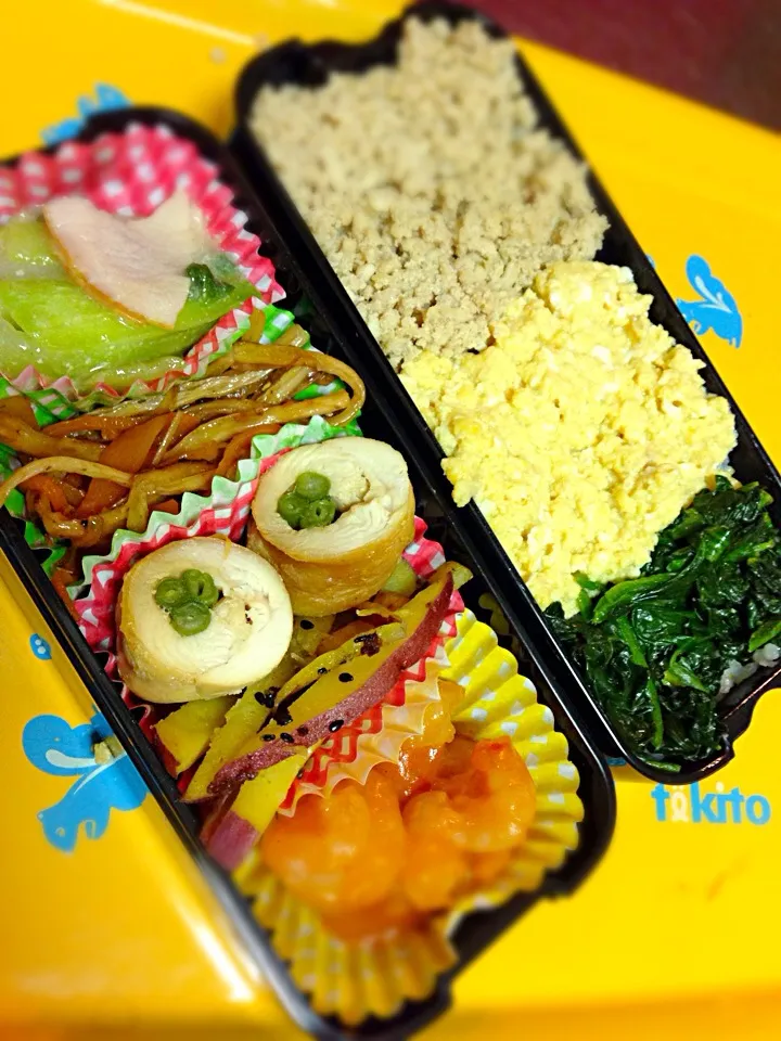 今日のパパ弁ー三色弁当|hatabowwyomeさん