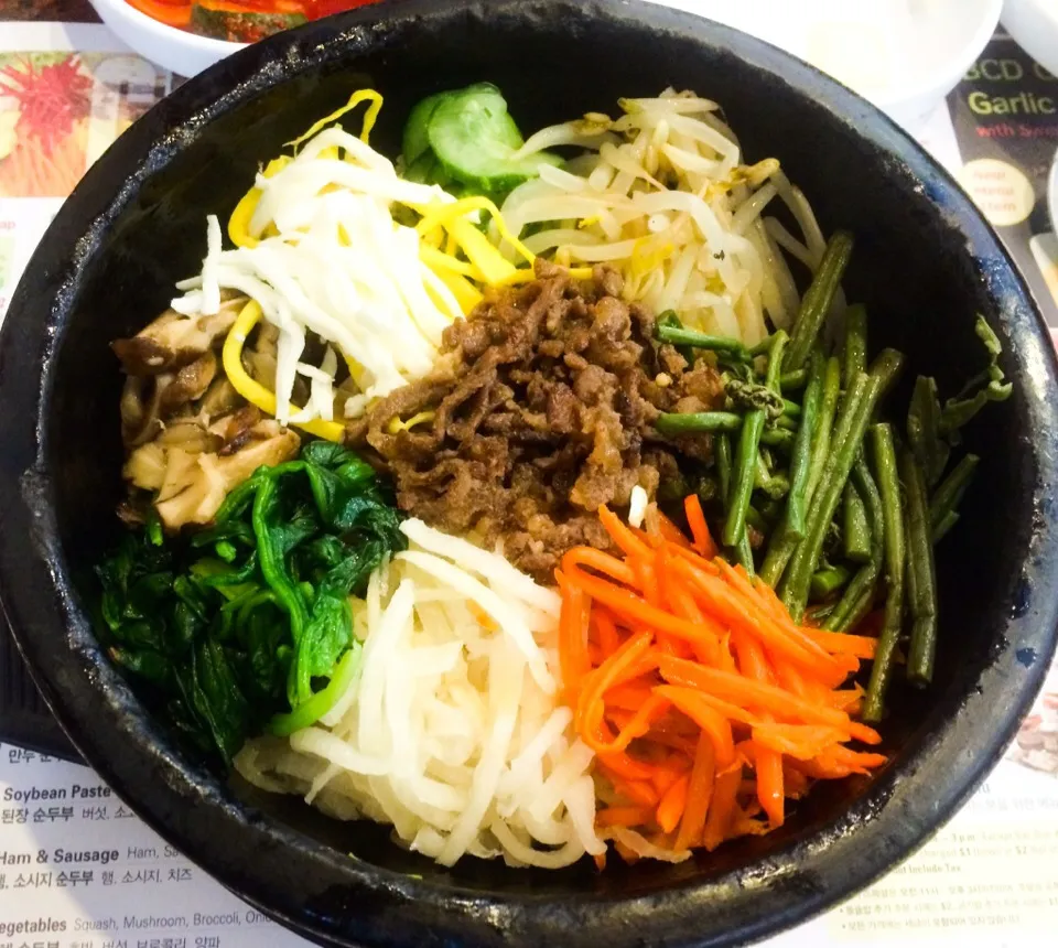 Bim and Bap with Meat in a hot stone pot from BCD Tofu.|sooprcoolchicaさん