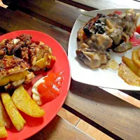 Chicken cheese with teriyaki sauce and chicken steak with mushrooms sauce..|Yuristyo Ardiantoさん