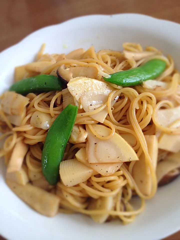 Snapdishの料理写真:筍パスタ。私のお昼ご飯☻4/21|mameさん